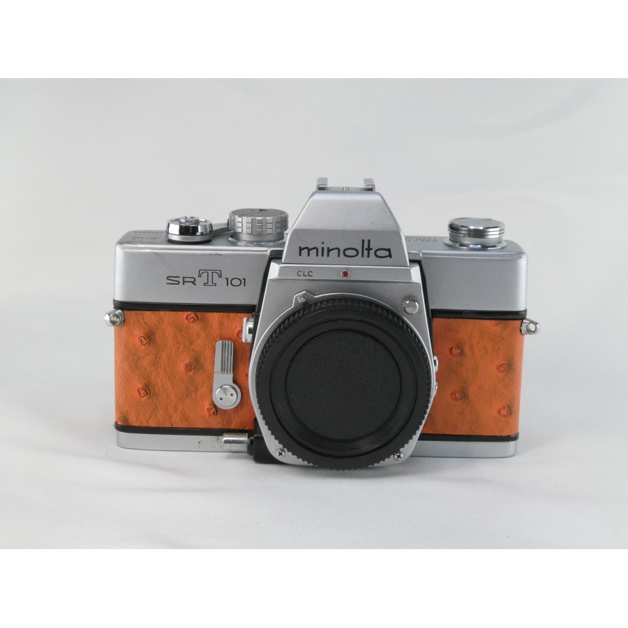 Minolta SRT 101 – Unikat Custom Leder (Strukturdesign) – komplett überholt – Einzelstück