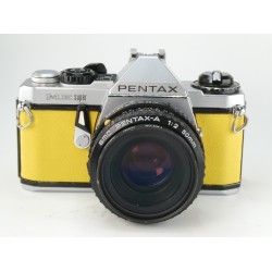Pentax ME Super Custom Gelb (Kunstleder) mit 50mm f/2.8 + Objektivdeckel