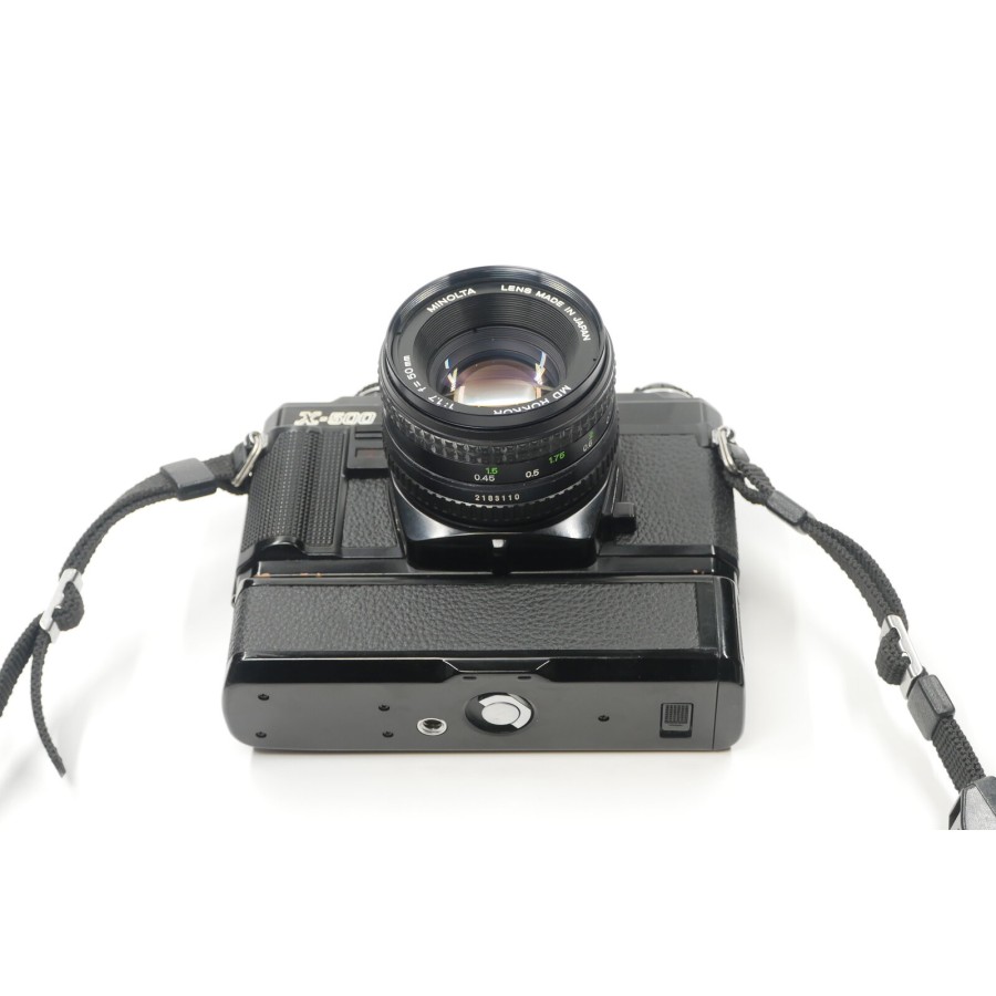 Minolta X-500 mit MD 50mm f/1.7 und Winder G – Komplettset Minolta X-500 mit MD 50mm f/1.7 und Winder G – Komplettset
