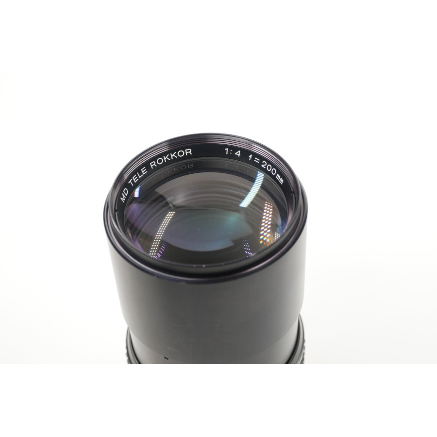 MINOLTA MD Tele Rokkor 200mm f/4 Teleobjektiv mit Sonnenblende und Rückdeckel MINOLTA MD Tele Rokkor 200mm f/4 Teleobjektiv mit Sonnenblende und Rückdeckel