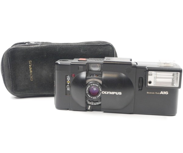 Olympus XA mit A16 Blitzgerät –Analoge 35mm Kompaktkamera mit Origi&hellip;